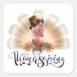 Happy Thanksgiving Square Sticker