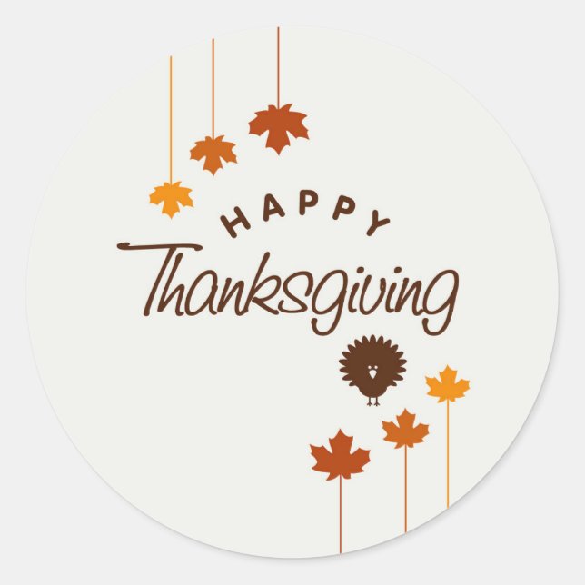 Happy Thanksgiving Sticker (Vorderseite)