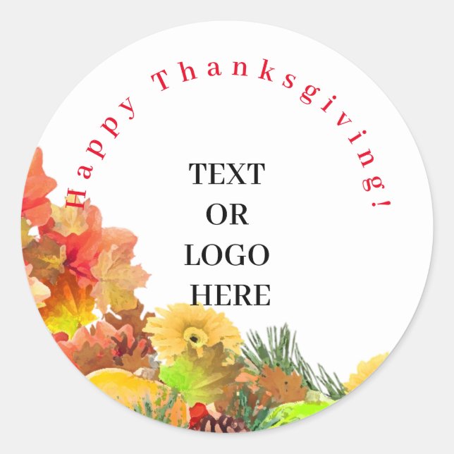 Happy Thanksgiving Sticker (Vorderseite)