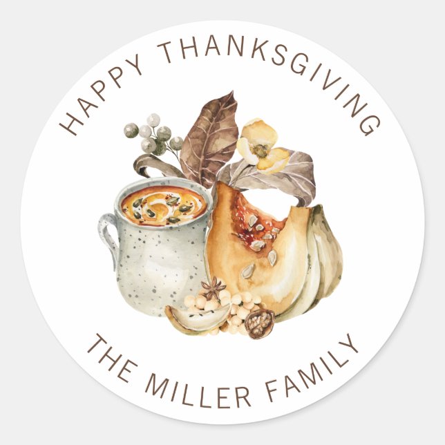 Happy Thanksgiving Sticker (Vorderseite)