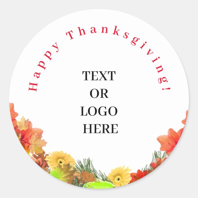 Happy Thanksgiving Sticker (Vorderseite)