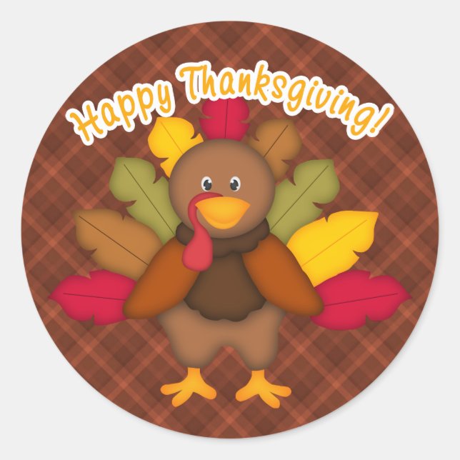 Happy Thanksgiving Sticker (Vorderseite)