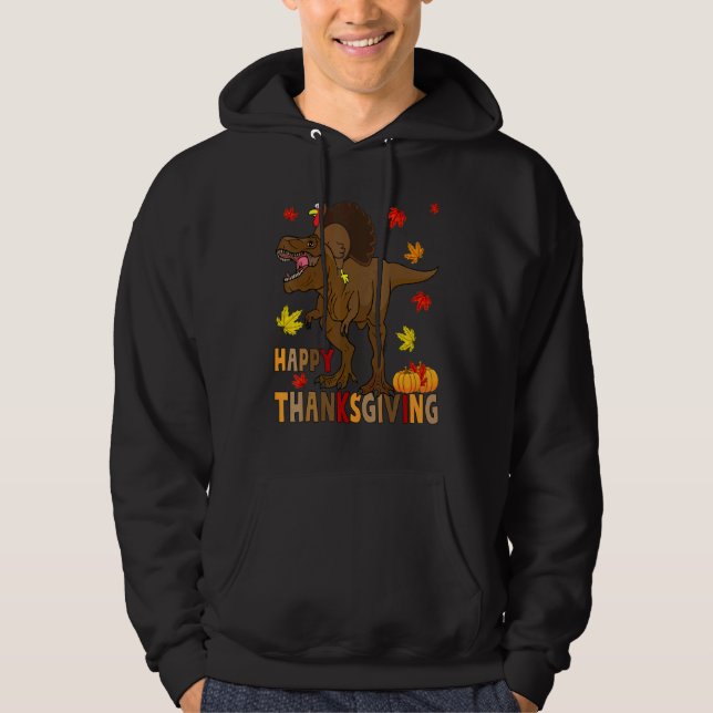 Happy Thanksgiving T Rex Dinosaur Türkei Kostüm B Hoodie (Vorderseite)