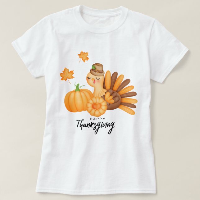 Happy Thanksgiving T - Shirt (Design vorne)