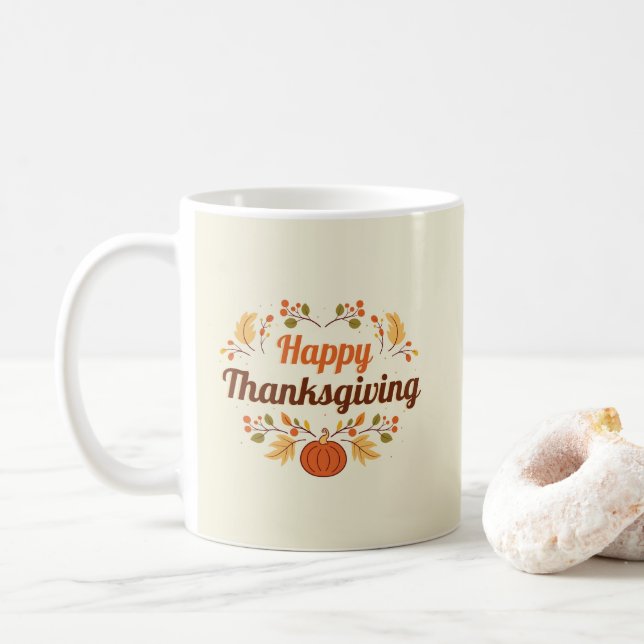 Happy Thanksgiving-Tasse Kaffeetasse (Mit Donut)