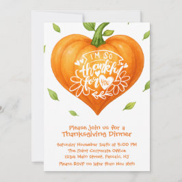 Happy Thanksgiving Thankful Heart Pumpkin Einladung