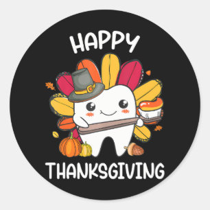 Happy Thanksgiving the Dental Squad Türkei Runder Aufkleber