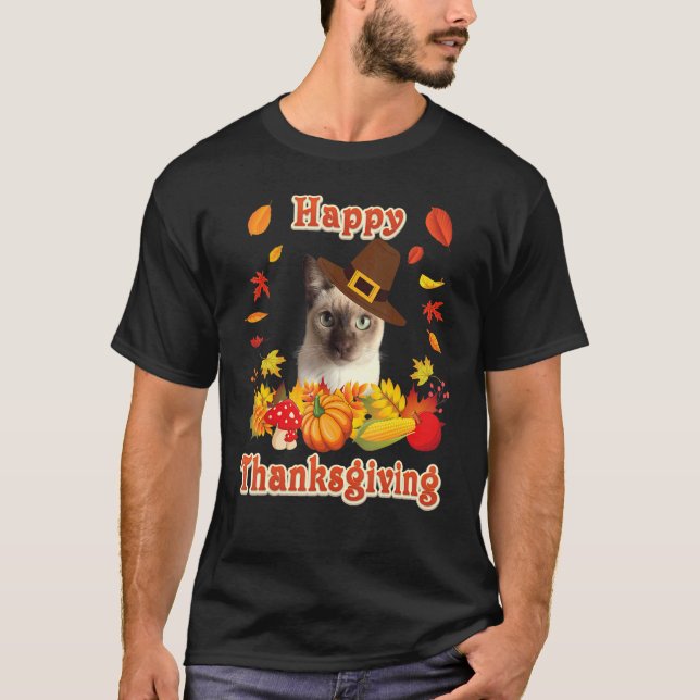 Happy Thanksgiving Tonkinese Cat I'm Thankful For  T-Shirt (Vorderseite)