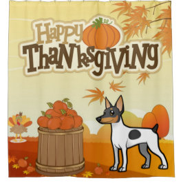 Happy Thanksgiving Toy Fox Terrier Duschvorhang