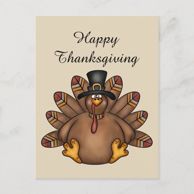 Happy Thanksgiving Trukey Urlaub Postkarte (Vorderseite)