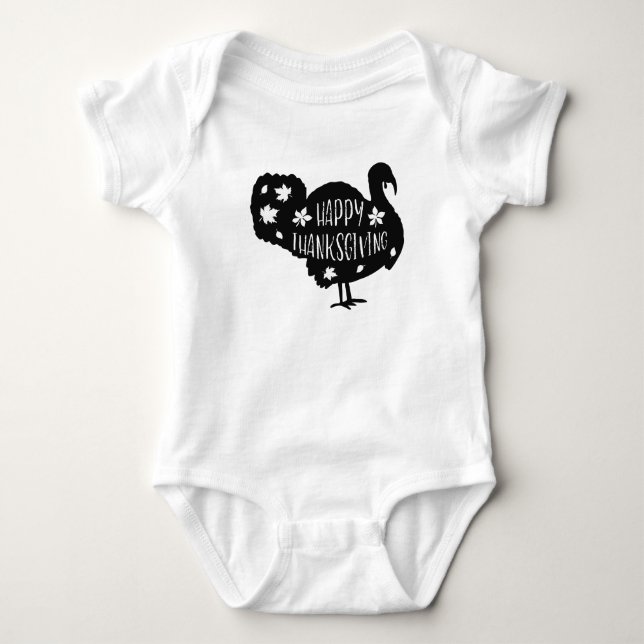 Happy Thanksgiving Türkei Baby Strampler (Vorderseite)