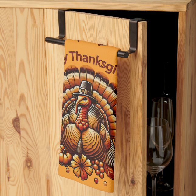 Happy Thanksgiving Türkei Geschirrtuch (Drittel gefaltet)