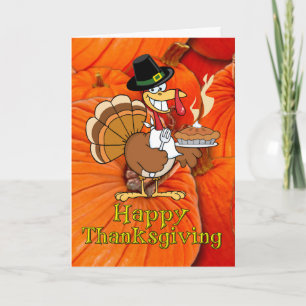 Happy Thanksgiving - Türkei Pilgrim, Pumpkin Pie Feiertagskarte