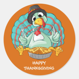 Happy Thanksgiving Türkei Runder Aufkleber