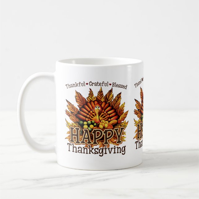 Happy Thanksgiving Türkei Tasse (Links)