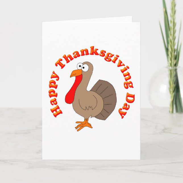 Happy Thanksgiving Turkey Card Feiertagskarte (Vorderseite)