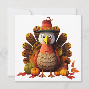 Happy Thanksgiving Turkey Card Feiertagskarte