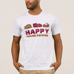 Happy Thanksgiving Turkey Cranberry Pie Slice Food T-Shirt