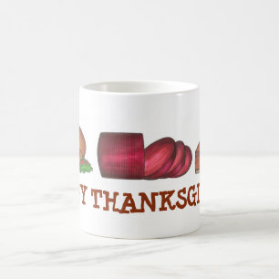 Happy Thanksgiving Turkey Cranberry Pie Slice Tass Kaffeetasse