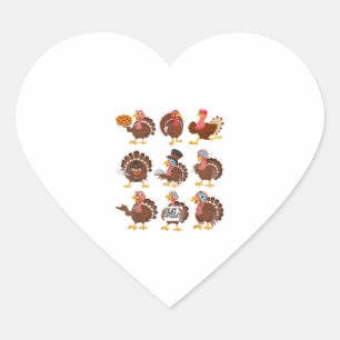 Happy Thanksgiving Turkey Day Girls Boys Kinder To Herz-Aufkleber