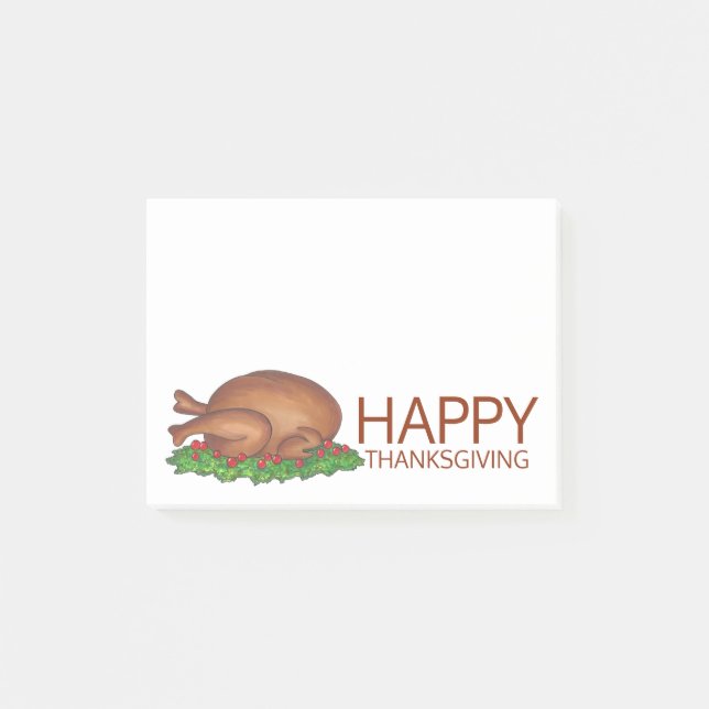 Happy Thanksgiving Turkey Dinner Holiday Post-its Post-it Klebezettel (Vorderseite)