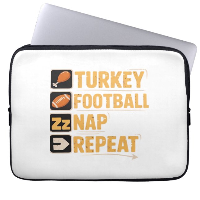 Happy Thanksgiving Turkey Football Nickerchen Wied Laptopschutzhülle (Vorderseite)