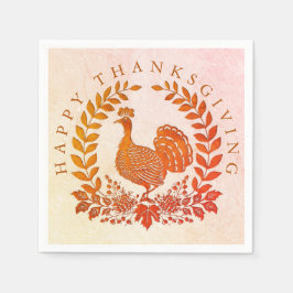Happy Thanksgiving Turkey Napkins Serviette