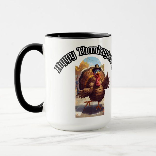 Happy Thanksgiving Turkey Parade Tasse (Links)