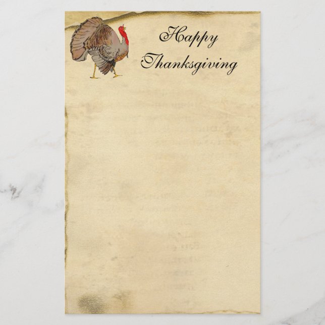 Happy Thanksgiving Turkey Stationery Briefpapier (Vorderseite)