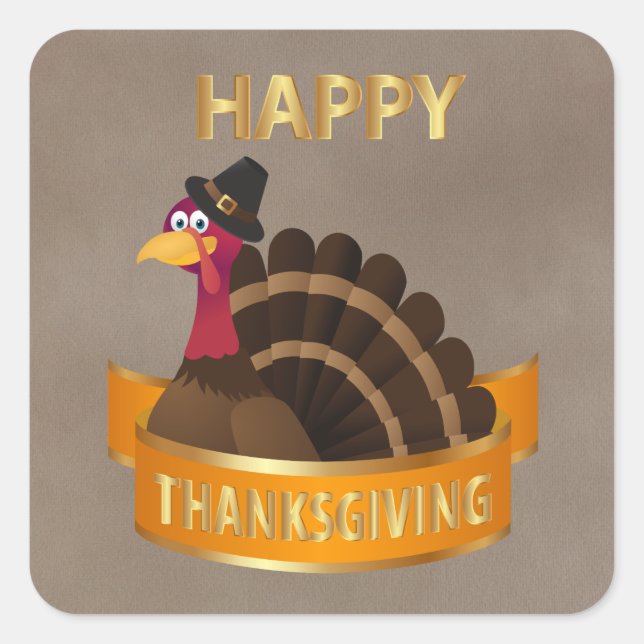 Happy Thanksgiving Turkey Stickers (Vorderseite)