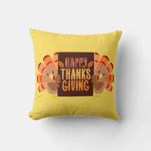 Happy Thanksgiving Turkey Throw Kissen