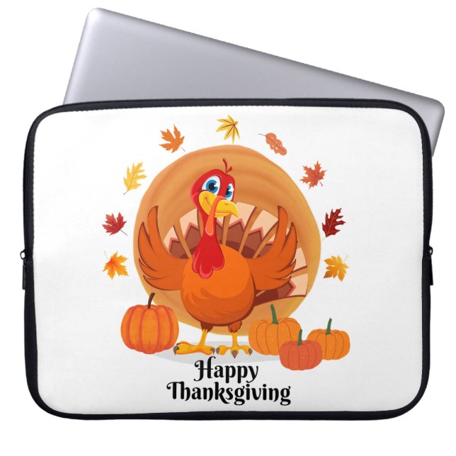 Happy Thanksgiving Typografie Laptopschutzhülle (Vorderseite)