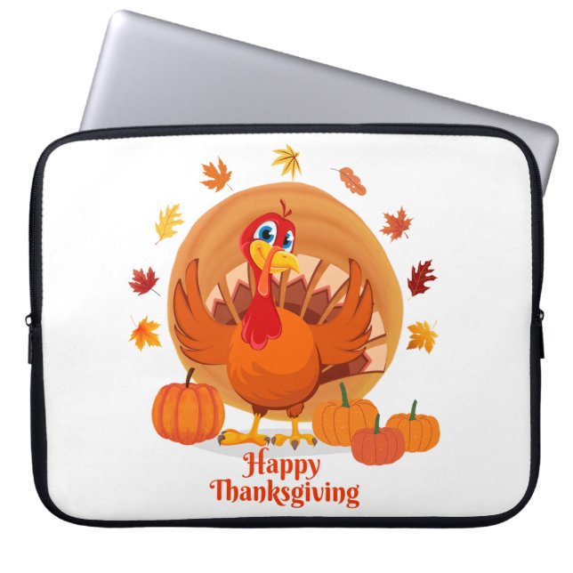 Happy Thanksgiving Typografie Laptopschutzhülle (Vorderseite)