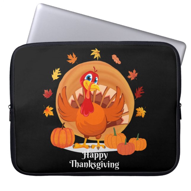 Happy Thanksgiving Typografie Laptopschutzhülle (Vorderseite)