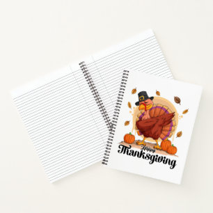 Happy Thanksgiving Typografie Spiralblock Notizbuch