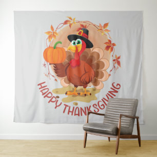 Happy Thanksgiving Typografie Wandteppich