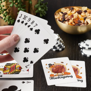 Happy Thanksgiving Typografy Playing Card Spielkarten