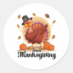Happy Thanksgiving Typography Rundsticker Runder Aufkleber