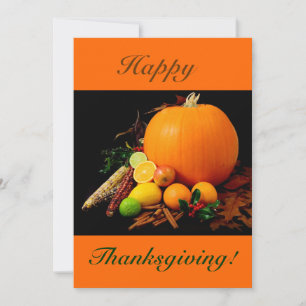 Happy Thanksgiving V mit Kürbis und Obst Einladung