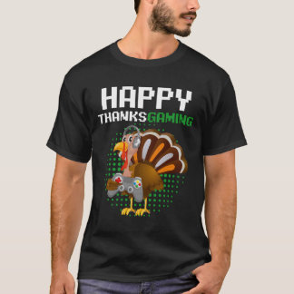 Happy Thanksgiving Video Game Controller Boy Pilgr T-Shirt