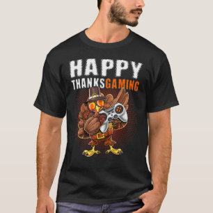 Happy Thanksgiving Video Game Dabbing Türkei Pilgr T-Shirt