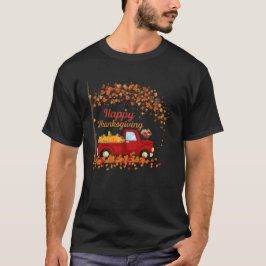 Happy Thanksgiving Vintag Red Truck T-Shirt