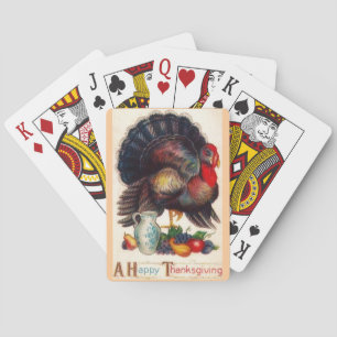 Happy Thanksgiving Vintag Türkei Spielkarten