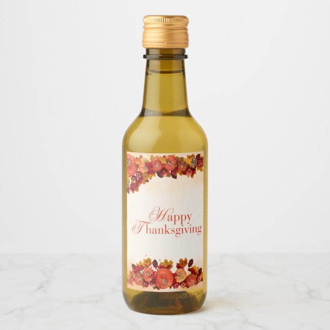 Happy Thanksgiving Weinetikett (Vorderseite)