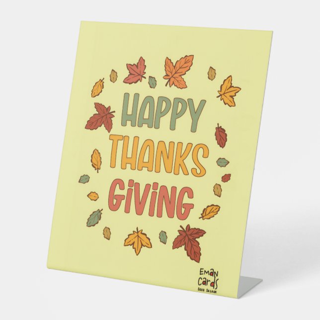 Happy Thanksgiving - Yellow Theme Sockelschild (Vorderseite)