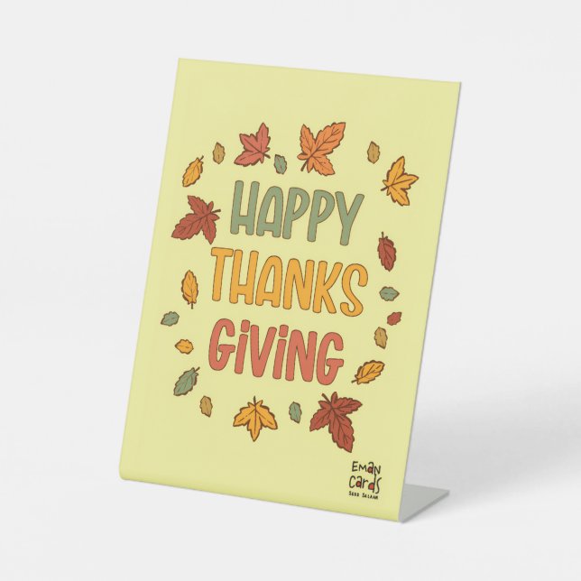 happy Thanksgiving - Yellow Theme Sockelschild (Vorderseite)