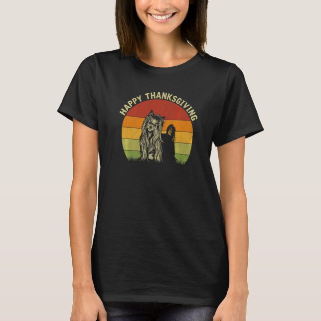 Happy Thanksgiving Yorkshire Terrier  Cute Thanksg T-Shirt (Vorderseite)
