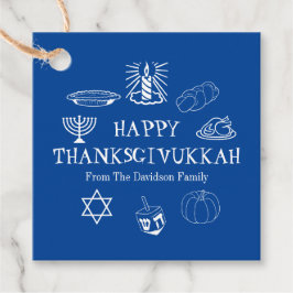 Happy Thanksgivukkah blueThanksgiving Hanukkah Geschenkanhänger