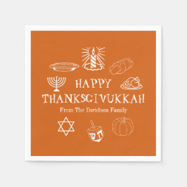 Happy Thanksgivukkah Erntedank Hanukkah Papier Serviette