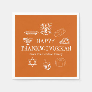 Happy Thanksgivukkah Erntedank Hanukkah Papier Serviette